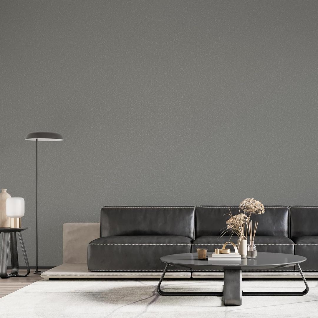 Grey Textured Peel and Stick Wallpaper, Removable Self-Adhesive Vinyl Contact Paper for Walls, Furniture and Cabinets, Renter Friendly DIY Home Decor Wallpaper (15.7X118) (Gray)