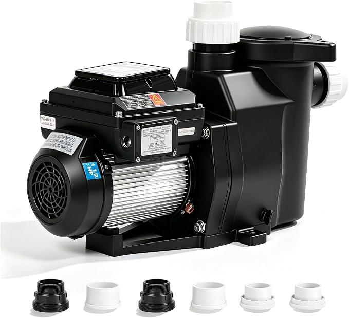 Variable Speed Pool Pump Inground 1.5HP,High Flow Energy Efficient Pumb for In/Above Pool,Built-in Timer,Rain Cover,Quiet Self-Priming,Large Filter Basket, Size: 1.5HP