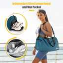 Gryme 15 Inch Small Gym Bag with Shoe Compartment and Wet Pocket, Mini Duffle Bag for Men & Women, Small Sports Bag for Travel Carry On, Swimming, Workout, Weekender Overnight (Blue-15x9x8.7in)