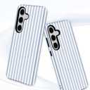Compatible with MagSafe Striped Phone Case for Samsung Galaxy A15 5G, Cute Aesthetic Striped Magnetic Soft TPU and Hard PC Protective Phone Cover for Women Girls - Blue