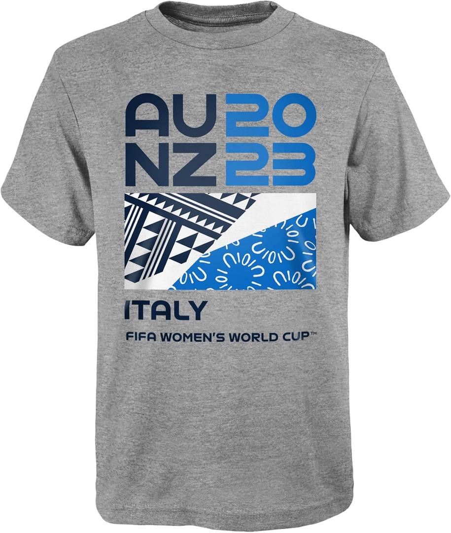 Outerstuff Youth & Kids FIFA World Cup Graphic Short Sleeve Tee, Italy, Multicolor, Kids Large-7 (Gray)