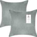 A1 Home Collections Down Alternative Throw Insert, Ready to Use Pillow Pack of 2, 20"x20", Dove Grey