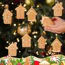 Shellwei 24 Pcs Gingerbread House Ornaments Christmas Tree Ornaments Bulk Gingerbread Christmas Tree Decorations Rustic Hanging Decor for Xmas Indoor Home
