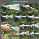 QUOBAS Metal Garden Hose Nozzle, 10 Pattern Heavy Duty Water Nozzle with Leak-Proof Aluminum Construction, Adjustable Garden Sprayer for Watering Plants, Washing Cars, Pet Shower