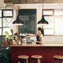 LOEHINLE Pendant Lighting Vintage Industrial Fixtures, Black Metal Farmhouse Lights, Ceiling Lamp for Kitchen Home Island Dining Room Bedroom, 11.4 inches