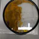 3D Dynamic Sand Art Liquid Motion, Moving Sand Art Picture Round Glass 3D Deep Sea Sandscape in Motion Display Flowing Sand Frame Relaxing Desktop Home Office Work Decor (12, Orange)