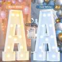 Pooqla 3FT Marquee Light Up Letters, Cool White and Warm White LED Big Mosaic Marquee Letters 3 Feet, Giant Letter Sign for Balloons Birthday Anniversary Wedding Party Decoration, Letter U