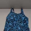 Aqua Eve Tankini Tops for Women Swimwear Top Only Tummy Control Bathing Suit Top No Bottom (Large, Blue Paisley)