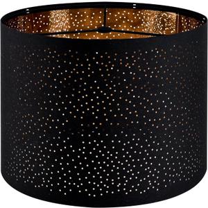 GOSO Black Lamp Shades Drum Lampshades with Laser Drilling Design, Medium Lampshade 13" Top x 13" Bottom x 10" High, Lamp Shade For Tablelamp,Floor Lamps,Wall Hanging, Assembly Required