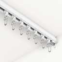 Ceiling Curtain Track System with Wall Mount, Silent Curtain Rail for Room Divider with Three Types of Hooks, 9ft - 12ft, White