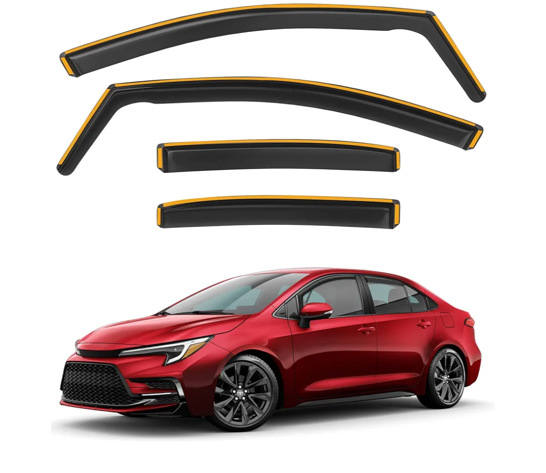 Shatterproof in-Channel Rain Guards for Toyota Corolla Sedan 2020-2025, Clip-on Window Deflectors Vent Window Visors Rain Sun Wind Guards Shade Deflectors, 4 pcs