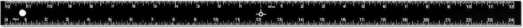 Alumicolor Aluminum Straight Edge with Center Finding Back, 24IN, Black