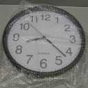 Bernhard Products Black Wall Clock, Large 13-Inch Silent Non Ticking Quartz Battery Operated Round Easy to Read Classroom/Home/School/Office Clock