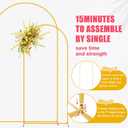 Asee'm Metal Arch Backdrop Stand Set of 2 (7.2FT,6FT) Gold Arched Frame for Wedding Ceremony Parties Birthday Baby Shower Garden Decoration