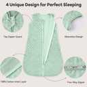 Unnivoll Fleece Baby Sleep Sack 6-12 Months with Plush Dots 1.5 Tog Baby Wearable Blanket with 2-Way Zipper Warm Sleeping Sack for Toddler Infant Newborn - Medium, Forest Green