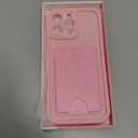 MZELQ Compatible with iPhone 16 Pro Max Case Silicone Card Holder, Cute Pattern Wave Ripple Cover for Girls Women -Pink