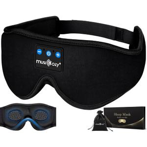 MUSICOZY Sleep Headphones Bluetooth 5.4 Headband Sleeping Eye Mask for Mom Women Men Wireless Music Earbuds Earphones for Side Sleepers Built-in HD Speakers Cool Gadgets Unique Gifts