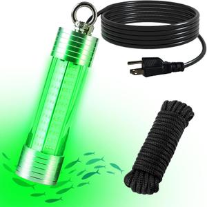 150W 20000LM Green Underwater Fishing Light,Submersible LED Light with Tow Rope for Dock Boat Shore Night Fishing,Fresh & Salt Water Fish Attractor Light 33ft Cable