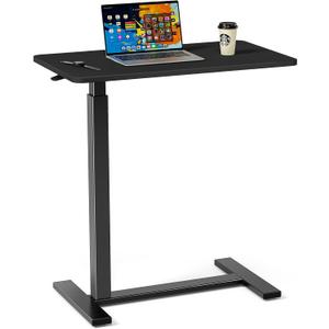 Sweetcrispy Overbed Table, Adjustable Rolling Desk, Mobile Standing Desk, 27.56" x 15.75" x 43.31"
