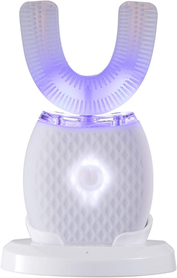 Ultrasonic Toothbrush for Adults Automatic Toothbrush Rechargeable Portable 30'' Automatic Timer Wireless Charging Washable Travel Home Dual-use,White