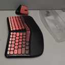 Ergonomic Wireless Keyboard and Mouse Set Wireless Keyboard Silent Mice Set with Wrist Rest for Computer, Laptop, PC, Mac, Windows Black Pink