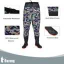 Waterproof Fishing Waist Waders Pants with Boots for Men and Women for Fishing Hunting outdoors, Size: 8, Color: Camo