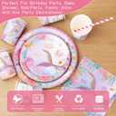 Mermaid Birthday Party Supplies Plates and Napkins Set for 24 Guests, Mermaid Tableware Set Includes 9''&7'' Paper Plate,Cup,Napkin,Straw, Mermaid Party Decorations (Mermaid Set)