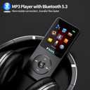 RUIZU 64GB MP3 Player with Bluetooth 5.3, Portable Music Player for Kids Sports Running, FM Radio, Voice Recorder, Equalizer, 80H Digital Audio Video Shuffle Resume Playback, Up to 128GB Micro SD Card