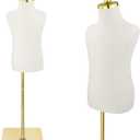 Kid Dress Form Mannequin, Adjustable Child Mannequin with High Stability Gold Metal Stand for Clothing Display, 2-3 Years Old