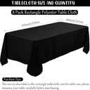 Fivenl 8 Pack Black Tablecloth 60 x 102 Inch, Rectangle Table Clothes for 6 Foot Rectangle Tables Washable Polyester Fabric Table Covers for Wedding Party Reception Banquet Buffet Restaurant