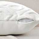 MIULEE Pure White Throw Pillow Covers 18x18 Inch, Soft Winter Plush Faux Wool Couch Pillow Covers Set of 2 Decorative Farmhouse Boho Throw Pillows for Sofa Living Room Bed