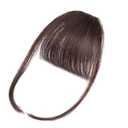 Clip in Bangs Dark Brown Wispy Clip on Air Bangs 100% Real Human Hair Extensions for Women Fringe with Temples Hairpieces Curved Bangs for Daily Wear, 9.5 x 4 x 1 inches