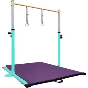GLANT Gymnastic Kip Bar,Horizontal Bar for Kids Girls Junior,3' to 5' Adjustable Height,Home Gym Equipment,Ideal for Indoor and Home Training,1-4 Levels,300lbs Weight Capacity