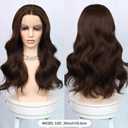 20inch Synthetic Lace Front Wig 13X4 Lace Pre-Plucked Wavy Dark Brown Wig for Women 180% Density Natural Hairline Glueless Heat Resistant Wig for Daily Wear and Styling