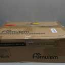 Furnulem White Nightstand with Charging Station, Night Stand Side Table with Led Light, Tall Dresser for Bedroom with 4 Fabric Storage Drawers, Metal Frame, Wood Shelf(White)