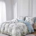 OAITE Duvet Cover Set King Size Floral Pattern 500 Thread Count Ultra Soft 100% Cotton Duvet Cover Sets 3-PC, Breathable Duvet Cover with Zipper Closure & Corner Ties