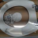 Bemis Alesio Slow Close Toilet Seat, Sleek Chrome Hinges and Adjustable Perfect Fit Wood Seat, Made in USA, Round, White