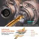 Screw Extractor Drill Bit Set,Chrome Molybdenum Alloy Steel Screw Remover for Removing Stripped Screws and Broken Bolts Ez Out Stripped Rounded-Off Damaged Bolts Screws&Studs Removal Tool (15-Pieces)