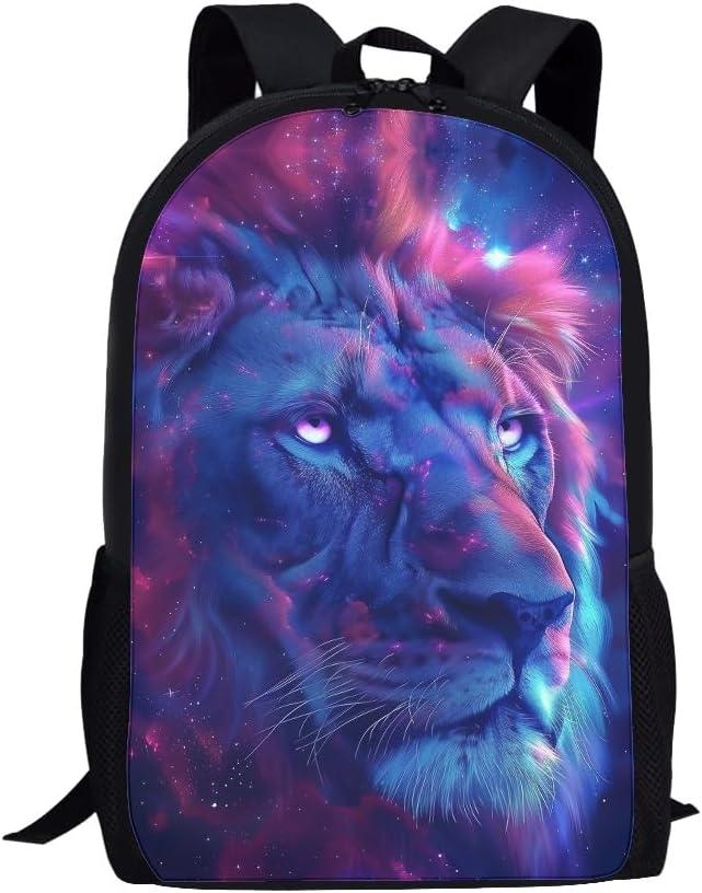 Galaxy Lion School Backpack For Girls Boys Kids,Lightweight Elementary Student Bookbag Perfect for Back to School (Color 10)