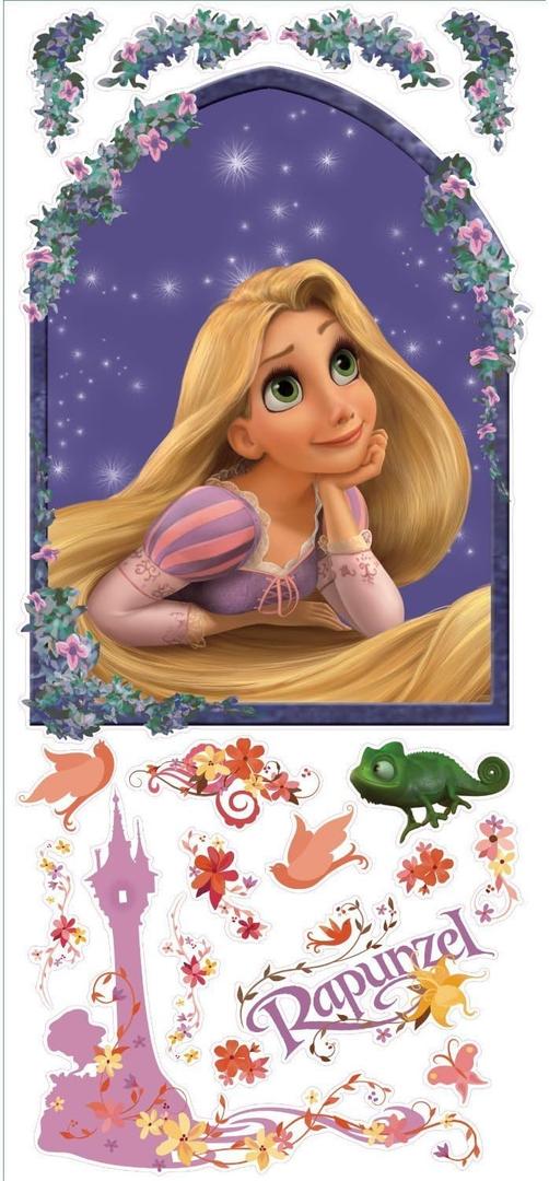 RoomMates Disney Tangled Rapunzel Peel and Stick Giant Wall Decals, Purple, 18 Decal Set, Vinyl, Removable, No Sticky Residue, For Smooth Surfaces