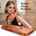 Offical Cosmic Orange for iPhone 17 Pro Max Case with 360 Spin Stand [DIY Glitter Cardstock] [Fit for MagSafe] 16FT Mil-Protection Polished for iPhone 17 Pro Max Case with Stand 6.9'', Cosmic Orange