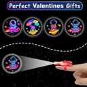 28 Pack Valentines Day Gifts for Kids ,Space LED Finger Lights with Valentine Cards Exchange Gifts School Classroom Prizes Valentines Day Gifts Valentine Party Favors for Kids Boy Girl