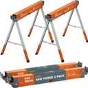 BORA Workhorse XT Saw Horses 2 Pack Adjustable Folding Heavy Duty Sawhorse
