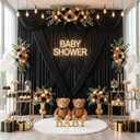 Black Backdrop Curtains 2 Panels 5ft x 8ft Polyester Photo Backdrop Drapes for Wedding Party Stage Birthday Decorations