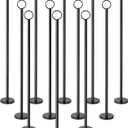 New Star Foodservice Ring-Clip Table Number Holder / Place Card Stand, 18 Inch, Black Finish, Set of 12