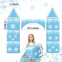 Bucherry 9 Pcs Wonderland Cardboard Castle Playhouse Large Winter Snowflake Party Decorations Princess Castle 43 x 51 Winter Party Decoration Box Snowflake Cardboard Fort for Kid Girl Birthday Gift