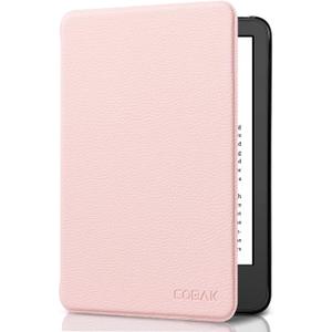 CoBak Case for All New 6 Inch Kindle 2024 and 2022 (11 Generation) - PU Leather Smart Cover, Auto Sleep and Wake, Premium Protective Case for Kindle Basic (*Flesh Pink)