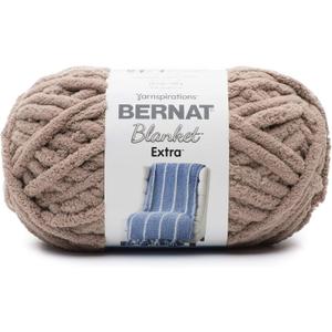 Bernat Blanket Extra Mushroom Yarn - 2 Pack of 10.5oz/300g - Polyester - 7 Jumbo - 97 Yards - Knitting/Crochet