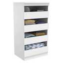 ClosetMaid Modular Storage Unit with 4 Drawers, Wood Closet Organizer, Stacking, Full Backer, Storage, Decorative Trim, White