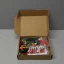 39pcs Blue Christmas Elf Fairy Door Decorations Sets Miniature Figures Wooden Doors Santa Claus Snowman Kit for Xmas Mini Dollhouse Accessories House Room Wall Decor